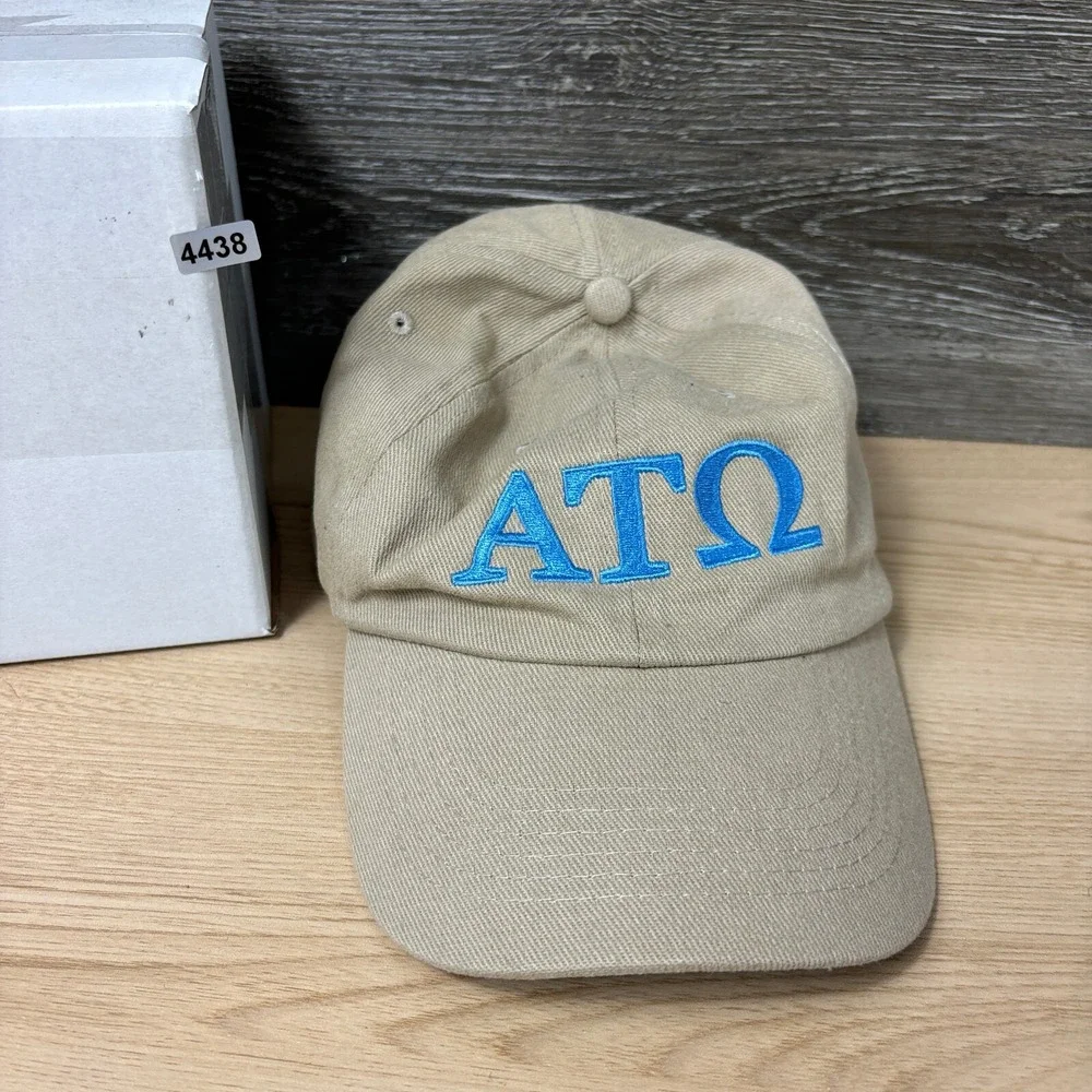 Alpha Tau Omega Hat Cap Strap Back Brown Tan One Size‎ Adjustable